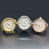 Nouvelle Arrivée Montre Bague Vintage Punk Y2K en Acier Inoxydable Plaqué Or, Bijou Minimaliste à Mouvement Quartz Carré