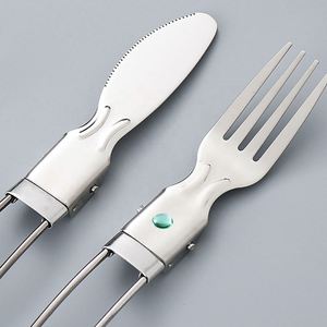 Ensemble de couverts de voyage pliables en acier inoxydable avec logo personnalisé pour les événements en plein air et les cadeaux promotionnels - Product Image 4