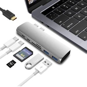 ETC72HX tipo-C centros 7 en un <span class=keywords><strong>hub</strong></span> de alta velocidad SD adaptador <span class=keywords><strong>multipuerto</strong></span> de tipoC de USB-C centros para de computadora - Product Image 2