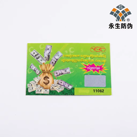 Carte de loterie à gratter gagnante en papier d'art imprimé en couleur pour promotion