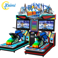 Console de jeu vidéo simulateur de conduite de motoneige KAIMI à monnayeur, en fer et plastique, modèle Chevalier des Neiges, 2 joueurs, certifiée CE