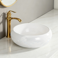 Lavabo vasque à poser moderne blanc en porcelaine pour salle de bain, lavabo en céramique sur comptoir, lavabo artistique pour lavage des mains