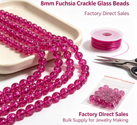 Perles en verre facettées multicolores irisées craquelées de 8 mm pour la fabrication de bijoux, bracelets, colliers, artisanat DIY