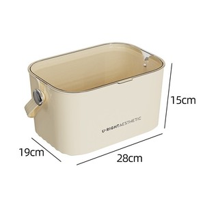 USA Portable Plastic Women's Bath <b>Basket</b> with <b>Lid</b> Modern Style Transparent Japanese Sundries <b>Basket</b> for Bathroom Kitchen <b>Storage</b> - Product Image 4