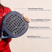 Raquette de padel en forme de diamant pour joueurs intermédiaires, surface en fibre de carbone et Kevlar, noyau en EVA haute densité, design de tête lourde pour une puissance accrue