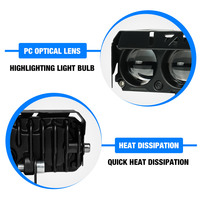 Systèmes d'éclairage pour moto LiuHJG 31W, 3 feux antibrouillard LED avec yeux de démon rouges et bleus, feux de route