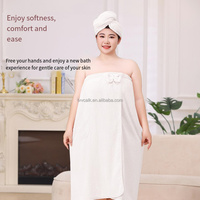 Ensemble de bain en polyester pour filles, personnalisé, motif grande fleur mignonne, bonnet de bain épais absorbant l'eau pour sécher les cheveux