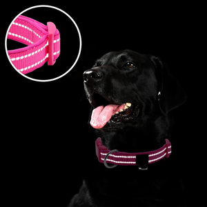Collares de nailon rosa para perros, suaves y duraderos, ajustables, diseño ligero, hebilla segura, perfectos para perros pequeños y grandes - Product Image 4