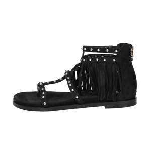 Sandales basses pour femmes GD471 noires, talon de 2 cm, taille 36, sandales plates - Product Image 1