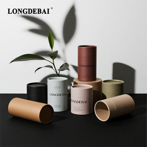 Eco Friendly Luxury Cylinder Kraft Paper Box with Custom Logo for Perfume and Cosmetic Gift Packaging Wholesale - Product Image 3