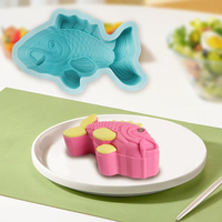 Populaire écologique réutilisable 3D en forme de poisson Silicone Mousse gâteau moule bricolage Dessert vaisselle antiadhésif résistant à la chaleur gâteau outil