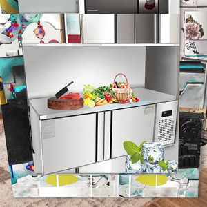 Commercial Counter <b>Fridge</b> Freezer 500L Double Doors Stainless Steel Adjustable Shelves & Digital Temperature Control 01 A++ Ener - Product Image 1