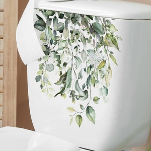 Moderna pianta verde tropicale foglie <span class=keywords><strong>adesivi</strong></span> da parete in PVC bagno adesivo decorazione per la casa produttore di commercio all'ingrosso per servizi igienici - Product Image 3