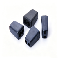 Bloqueurs de cordon rectangulaires coniques à double trou en POM noir mat, embouts de blocage réglables en plastique durable pour cordons de serrage