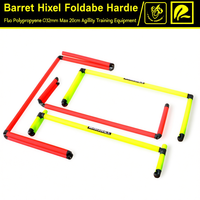 Barre de saut pliable à charnières en polypropylène fluorescent 32 mm, hauteur max. 20 cm, équipement d'entraînement d'agilité