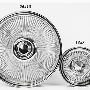 Vendite dirette di fabbrica 13 14 15 16 17 18 20 22 pollici cerchi cromati Multi raggi oro argento acciaio lega cerchi per Vintage classico - Product Image 5