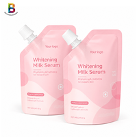 Pochette de recharge cosmétique transparente personnalisée OEM avec fenêtre, 200 ml, 500 ml, pour lotion blanchissante avec bec verseur