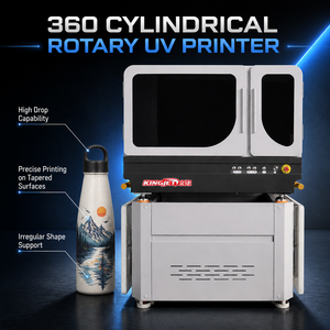 Stampante UV Cilindrica Kingjet a Basso Costo, Macchina Rotativa Digitale a 360 Gradi da 40-100mm per Stampa su Bottiglie di Vino, Tazze e Bicchieri - Product Image 1