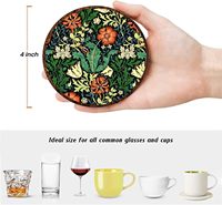 Ensemble de 6 sous-verres en céramique à motif floral vintage, sous-verres ronds absorbants, avec base en liège, s'adaptent à votre décoration intérieure