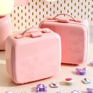 Pink Makeup Storage Box 12 Capacity Covered Travel Organizer For Figurine And Journal Storage - Product Image 1