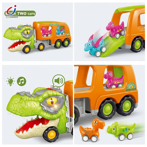 Camion jouet Chengji pour le transport d'animaux, réaliste, coloré, à rétrofriction, avec lumière et musique, dinosaure électrique pour enfants - Product Image 2