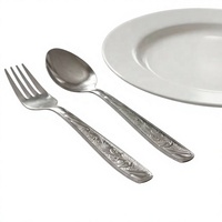 Ensemble de couverts en acier inoxydable en gros, directement de l'usine, cuillères et fourchettes bon marché, vaisselle occidentale élégante et réutilisable