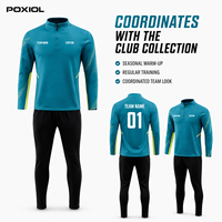 Hauts d'entraînement de football personnalisés à col zippé sublimés, pantalons longs mi-lourds pour clubs et académies, commandes en gros, ajustement durable et personnalisé