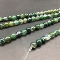 Vente directe usine – Perles rondes en pierre naturelle en gros pour bracelet DIY, agate aigue-marine, perles semi-finies vertes en brin