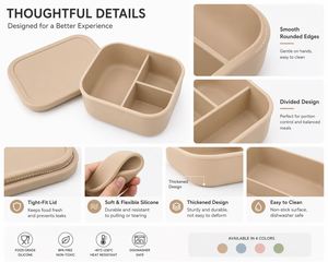 Versatile Lunch School & Office Microwave Safe Silicone Bento <b>Box</b> for Food Storage - Product Image 3