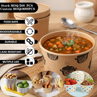Gobelets et Bols en Papier Kraft Biodégradables Écologiques de Qualité Alimentaire de 6oz, 8oz, 10oz avec Couvercles, à Paroi Simple, pour Yaourt et Crème Glacée – Vente en Gros