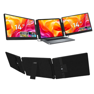 Extensor de Pantalla Triple para Portátil OEM de 14 Pulgadas 1200P IPS, Plegable, Monitor Dual con Logotipo y Empaque Personalizados - Product Image 1