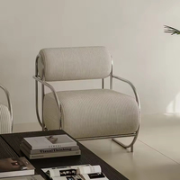 Fauteuil de salon italien moderne pour café, canapé, chaise, fauteuil lounge créatif minimaliste, célèbre sur Instagram, avec structure métallique, superbe pour salon