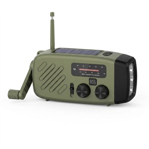 Radio d'urgence portable à manivelle solaire, haut-parleur, power bank, radio satellite mondiale DAB+ ASA AM FM pour la maison, le camping et les activités de plein air - Product Image 1