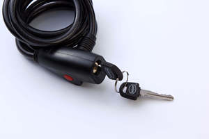 Verrou de chaîne de vélo en alliage de zinc durable antivol, directement de l'usine, avec câble en PVC, modèle noir PC3103, 2 clés en acier - Product Image 4