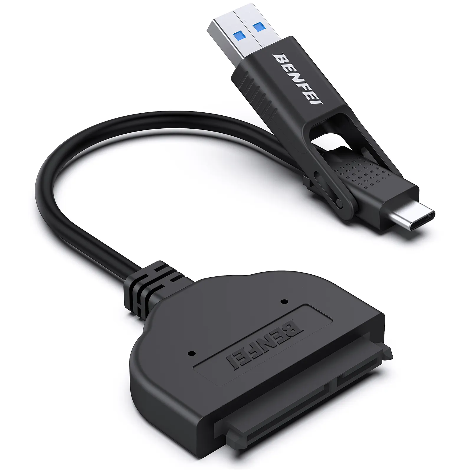 כבל מתאם BENFEI SATA ל-USB, מתאם מנהלי מתקן קשיח USB 3.0/USB C ל-SATA III תואם עבור תקני תקליטור HDD וג SSD בגודל 2.5 אינץ'