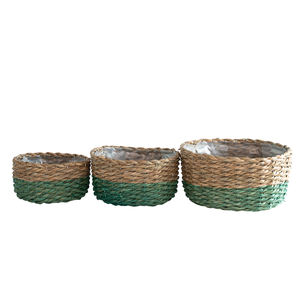 रचनात्मक पुष्प-पर्यावरण के अनुकूल फूलों की टोकरी टिकाऊ बुने आउटडोर सजावट के इनडोर उपयोग के लिए - Product Image 1