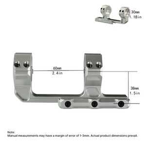 ขาตั้งกล้องแบบ Cantilever ยี่ห้อ ACUMETA รุ่น Bastion สำหรับหลอดขนาด 20 มม. ความสูงตรงกลาง 1.5 นิ้ว สำหรับกิจกรรมกลางแจ้งทางยุทธวิธี (ระยะห่างระหว่างหลอด 60 มม. สีเงิน) - Product Image 4