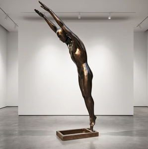 Escultura de Bronce Moderna de Atleta de <span class=keywords><strong>Buceo</strong></span> a Tamaño Real, Estatua de Arte Contemporáneo para Galería, Hotel, Centro Deportivo - Product Image 3