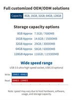 100% véritable lecteur flash OTG USB 3.0 Type-C d'origine 2-en-1 16GB/32GB/64GB/128GB en plastique haute vitesse