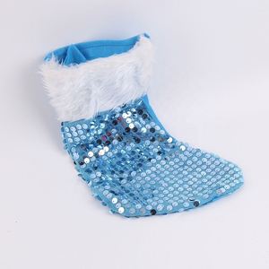 <b>Christmas</b> Party Decoration 14.5" Multicolor Sparkle Sequins & Faux Fur Hanging Stockings for Gift or Toys - Product Image 3