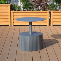 Table de café contemporaine à design modulable, table à manger ronde moderne en aluminium, ensemble de table de terrasse extérieure, mobilier de jardin