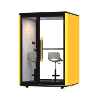 Cabine de bureau insonorisée moderne Comine, verre trempé 6 mm, espace de travail acoustique modulaire portable, coworking, bureau, école