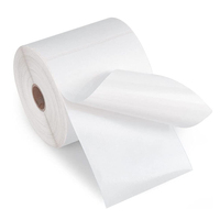 Étiquette autocollante rectangulaire de haute qualité avec revêtement supérieur, étiquette blanche en papier thermique direct, promotion personnalisée pour l'épicerie