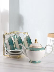 Minion-Juego <span class=keywords><strong>de</strong></span> tazas <span class=keywords><strong>de</strong></span> café y té <span class=keywords><strong>de</strong></span> china, diseño <span class=keywords><strong>de</strong></span> calcomanía elegante, restaurante, hecho a mano, con soporte <span class=keywords><strong>de</strong></span> hierro - Product Image 4