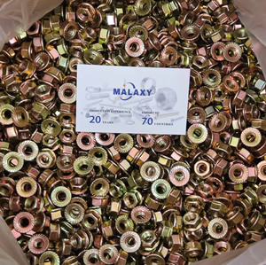 Tuerca de brida hexagonal dentada Malaxy DIN 6923 con cabeza hexagonal y acabado de zinc endurecido, tuercas hexagonales de seguridad con brida dentada - Product Image 6