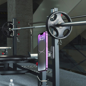 New Dual Magnetic Gym Phone Holder Gold Cart Bracket 360 Rotation Strong Magnets Gym Phone Mount - Product Image 5