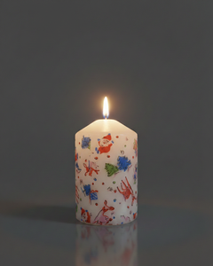 Célébrez la joie et la magie de la saison des fêtes avec cette charmante bougie décorative en paraffine pour Noël (3x3 pouces), écologique et faite à la main - Product Image 1