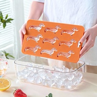 Moule à glaçons en silicone de qualité alimentaire FDA Wayhive, forme de chiot de dessin animé, 9 cavités, pour chocolat, personnalisable