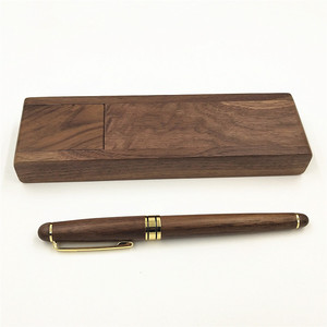 <span class=keywords><strong>Stylo</strong></span> bille de luxe en bois avec pointe de 0,35 mm, encre noire, pour le bureau et l'école, ensemble d'écriture pour signature masculine - Product Image 5