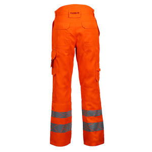 Pantalones de trabajo de alta visibilidad, ignífugos, de algodón, transpirables, ligeros, naranja, reflectantes, de seguridad, para fábrica - Product Image 3